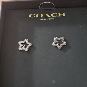 Coach Dazzling Silver Star Earrings